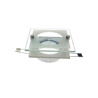 Design Einbaustrahler mit Deko-Glasscheibe weiß eckig