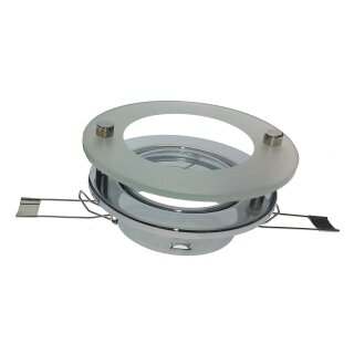 Design Einbaustrahler mit Deko-Glasscheibe Chrom rund