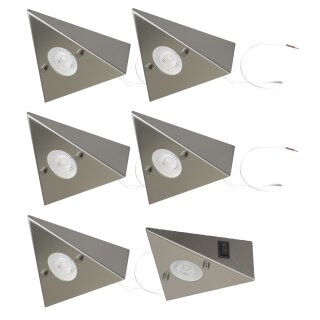 6er Set LED-Unterbauleuchte 4,8 Watt LED Modul 3000K warmweiß