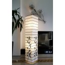 Reispapierlampe "Japan" weiß mit floralem Muster