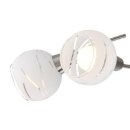 TRANGO 2-flammig 1001-22D LED Deckenleuchte *OLIVIA* inkl. 2x 3-Stufen dimmbar LED Leuchtmittel 3000K warmweiß I Deckenlampe in Edelstahl-Optik mit Design Gläsern