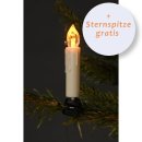 AKTION: 24 LED Weihnachtskerzen mit Stecksystem für den Innenbereich gelb-orange + Sternspitze orange