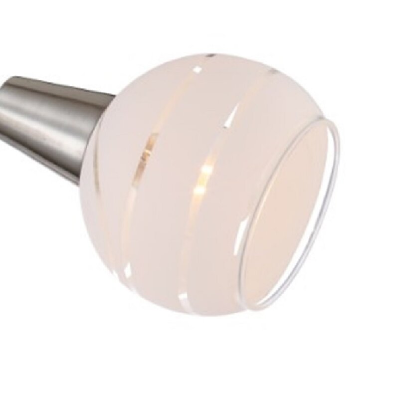 Trango Deckenleuchte 4-flg. Edelstahl – Schwenkbare Spots, Mit Dimmbaren LED & Rauchigen Glasschirmen
