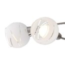 4-flammig 1001-42D LED Deckenleuchte *OLIVIA* inkl. 4x 3-Stufen dimmbar LED Leuchtmittel 3000K warmweiß I Deckenlampe in Edelstahl-Optik mit Design Gläsern, Deckenstrahler, Wohnzimmer Lampe, Spots schwenkbar