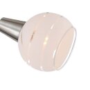 TRANGO 5-flammig 1001-52D LED Deckenleuchte * OLIVIA * inkl. 5x 3-Stufen dimmbar LED Leuchtmittel 3000K warmweiß, Deckenlampe in Edelstahl-Optik mit Design Glaslampenschirmen, Deckenstrahler, Wohnzimmer Lampe, Spots
