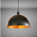Retro Pendelleuchte mit E27 Fassung Schirm schwarz gold