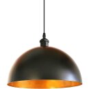 Retro Pendelleuchte mit E27 Fassung Schirm schwarz gold