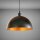 Retro Pendelleuchte mit E27 Fassung Schirm schwarz gold