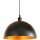 Retro Pendelleuchte mit E27 Fassung Schirm schwarz gold
