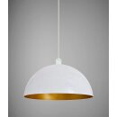 Retro Pendelleuchte mit E27 Fassung Schirm weiß gold