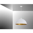 Retro Pendelleuchte mit E27 Fassung Schirm weiß gold
