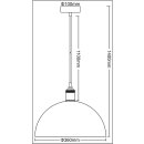 Retro Pendelleuchte mit E27 Fassung Schirm weiß gold