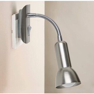 LED Steckerleuchte *ANNA* E14 nickel matt