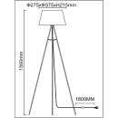 Tripod Stehleuchte *BROWNIE* mit Lampenschirm aus braunem Stoff inkl. LED Leuchtmittel