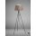 Tripod Stehleuchte *BROWNIE* mit Lampenschirm aus braunem Stoff inkl. LED Leuchtmittel