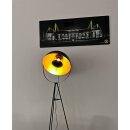 Tripod Vintage Stehleuchte schwarz-gold inkl. 1x 4 Watt E27 LED Leuchtmittel 3000K warmweiß