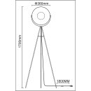 Tripod Vintage Stehleuchte schwarz-gold inkl. 1x 4 Watt E27 LED Leuchtmittel 3000K warmweiß