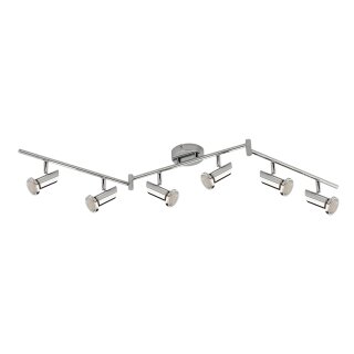 TRANGO 6-flammig 2000-068SD LED Deckenleuchte *MIA* in Chrom-Optik inkl. 6x 5 W 3-Stufen dimmbaren GU10 LED Leuchtmittel I Deckenlampe I Deckenstrahler