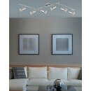 TRANGO 6-flammig 2000-068SD LED Deckenleuchte *MIA* in Chrom-Optik inkl. 6x 5 W 3-Stufen dimmbaren GU10 LED Leuchtmittel I Deckenlampe I Deckenstrahler