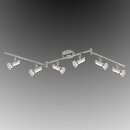 TRANGO 6-flammig 2000-068SD LED Deckenleuchte *MIA* in Chrom-Optik inkl. 6x 5 W 3-Stufen dimmbaren GU10 LED Leuchtmittel I Deckenlampe I Deckenstrahler