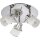 3-flammige IP44 Deckenleuchte *RONNY* mit Glaslampenschirm in Chrom-Optik Rondell, Deckenstrahler inkl. 3x 3 Watt GU10 LED