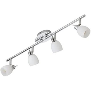 LED Deckenstrahler *ISLA* 4-flammig mit Glaslampenschirm in Chrom-Optik, Deckenspots inkl. 3.5 Watt G9