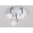 3-flammige LED Deckenlampe Chrom & Glas