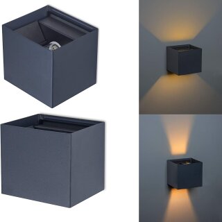 IP44 Up & Down Wandstrahler *FLEX* anthrazit matt Abstrahlwinkel manuell einstellbar inkl. 1x 3.5 Watt G9