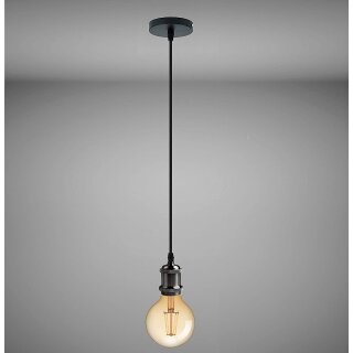 Lampenhalterung *JACOB* schwarz inkl. E27 LED Leuchtmittel Vintage GOLD
