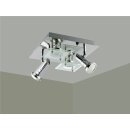 4-flammig 3089SD LED Deckenleuchte *ROSIE* in Eckig Chrom-Optik incl. 4x 5 Watt 3-Stufen dimmbaren GU10 LED Leuchtmittel I Deckenlampe I Deckenstrahler I Deckenspots I Wohnzimmer Lampe schwenkbar und drehbar