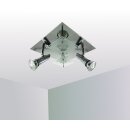 4-flammig 3089SD LED Deckenleuchte *ROSIE* in Eckig Chrom-Optik incl. 4x 5 Watt 3-Stufen dimmbaren GU10 LED Leuchtmittel I Deckenlampe I Deckenstrahler I Deckenspots I Wohnzimmer Lampe schwenkbar und drehbar
