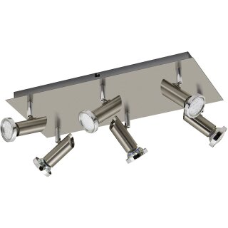 Deckenlampe Nickel matt inkl. 3 Watt LED Leuchtmittel