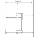 LED Deckenleuchte *STRAIGHT* 4-flammig  4x 5 Watt LED Modul 3000K warm-weiß Nickel matt & Chrom