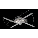 LED Deckenleuchte *STRAIGHT* 4-flammig  4x 5 Watt LED Modul 3000K warm-weiß Nickel matt & Chrom