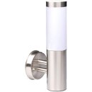 Wandleuchte Nickel matt / weiß für E27 Leuchtmittel