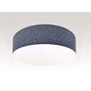 Deckenleuchte mit Sternenhimmel Stoff *GRAU* 2x E27 Fassung 380mm