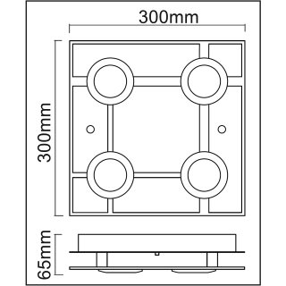 Deckenlampe *MALTA* 4-flammig mit GU10 LED 4x 3 Watt