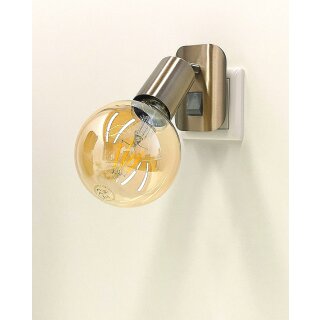 LED Steckerleuchte *ANNA* nickel matt mit 4 Watt GOLD Leuchtmittel 2500K