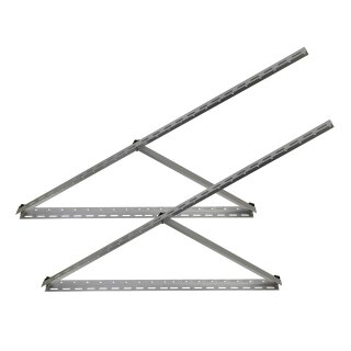 Aluminium Solarmodul Halterung bis 114cm Modulbreite für Flachdach, Wand, Universal-Aufsteller Neigungswinkel bis 45°