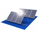 Vario verstellbare XXL-ALU Solarmodul Halterung ausziehbar bis 170cm hoch, Solarpanel Befestigung für Flachdach, Wand, Boden - waagerecht  - senkrecht Universal-Aufstelle stufenlos Neigungswinkel 10°-60°
