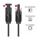 TRANGO 2er Set je 5m in Rot & Schwarz ST-0115-5M*RS Verlängerung Solarkabel 6mm² Solarpanel Verbindungskabel Solarstecker, Spannung 1500V IP68 Wasserdicht Solarmodul Verlängerungskabel