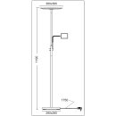 TRANGO 1529 LED-Stehlampe in Eckig stufenlos dimmbar & Farbtemperatur 3000K bis 6500K per Fernbedienung einstellbar - 36 Watt 3640 Lumen *M&S* 180cm hoch Standlampe, Wohnzimmer Leuchte, Deckenfluter
