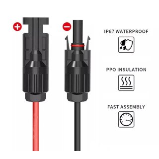 BougeRV Solar Y-Stecker Set – Parallelanschluss Für 5 Solarpanels, IP67 Wasserdicht, 30A/1000V