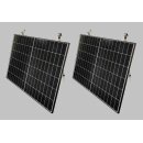 BK9 Plug & Play Balkonkraftwerk für runde Balkongelände inkl. 800W Wechselrichter, 2x 400W Solarmodul, 3m Kabel mit Stecker, 2x Vario Montage Set & 4x Rund-Haken