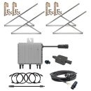 BK9 Plug & Play Balkonkraftwerk für runde Balkongelände inkl. 800W Wechselrichter, 2x 400W Solarmodul, 3m Kabel mit Stecker, 2x Vario Montage Set & 4x Rund-Haken