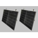 TRANGO ST-0005R Balkonkraftwerk Solarmodul ALU-Halterung inkl. 2x Edelstahl-Haken für runde Balkongelände, Flachdach, Wand, Universal-Aufsteller bis 114cm Panel Breite 425W Winkel bis 45° verstellbar