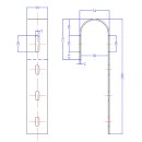 TRANGO ST-0005R Balkonkraftwerk Solarmodul ALU-Halterung inkl. 2x Edelstahl-Haken für runde Balkongelände, Flachdach, Wand, Universal-Aufsteller bis 114cm Panel Breite 425W Winkel bis 45° verstellbar