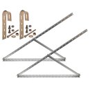 TRANGO ST-0005R Balkonkraftwerk Solarmodul ALU-Halterung inkl. 2x Edelstahl-Haken für runde Balkongelände, Flachdach, Wand, Universal-Aufsteller bis 114cm Panel Breite 425W Winkel bis 45° verstellbar