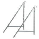 TRANGO ST-0005R Balkonkraftwerk Solarmodul ALU-Halterung inkl. 2x Edelstahl-Haken für runde Balkongelände, Flachdach, Wand, Universal-Aufsteller bis 114cm Panel Breite 425W Winkel bis 45° verstellbar
