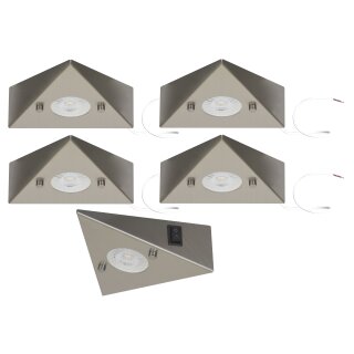 5er Set LED-Unterbauleuchte 4,8 Watt LED Modul 3000K warmweiß